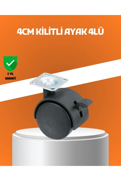 SAYARMARKT Kilitli Mini Tekerlek Ayak 4 cm 4’lü Set ürün görseli 1