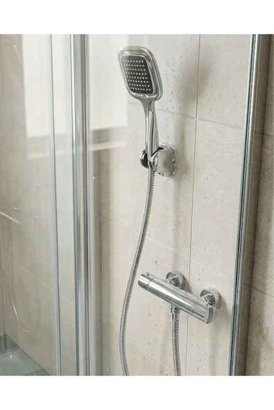 SAYARMARKT Siyah Duş Başlığı Seti Spiral Hortumlu El Duşu ve Duvar Askısı Banyo Seti ürün görseli 1