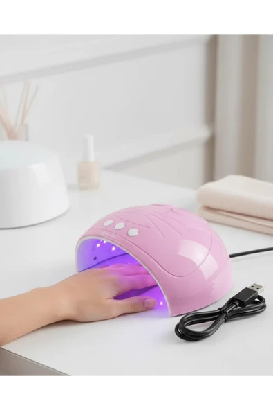 SAYARMARKT Ultraviyole Işıklı 15 Ledli 45W Oje Kurutucu Makine Pembe ürün görseli 1