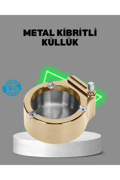 SAYARMARKT Çakmaklı Küllük Paslanmaz Metal Dayanıklı Tasarım ürün görseli 1
