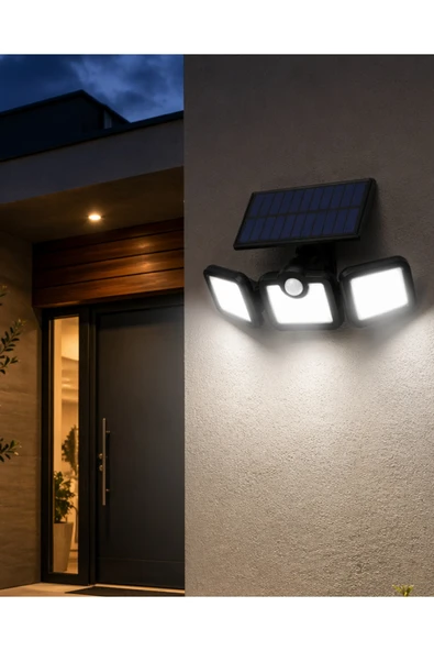 SAYARMARKT Solar Sensörlü LED Projektör Hareket Algılayıcılı Güneş Enerjili Bahçe Lambası Dış Mekan Aydınlatma ürün görseli 1