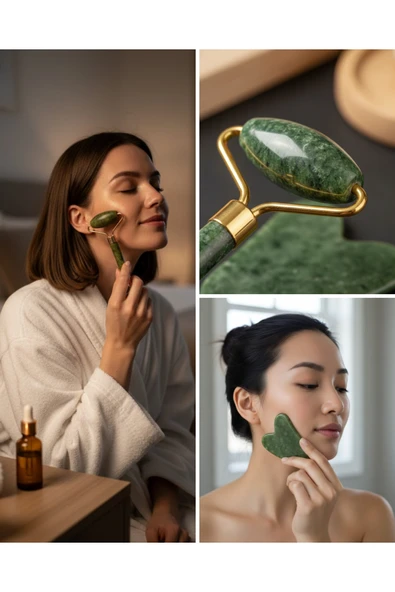 SAYARMARKT Yüz Masaj Aleti Roller ve Gua Sha 2li Set ürün görseli 1