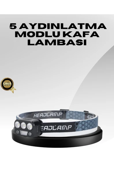 SAYARMARKT USB Şarjlı LED Kafa Lambası 300 Lümen Güç Göstergeli ürün görseli 1