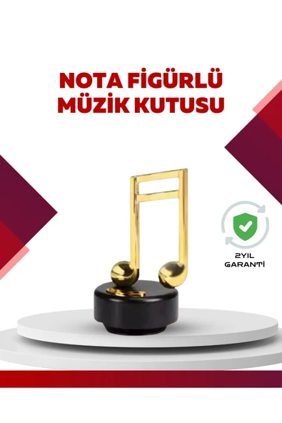 SAYARMARKT Altın Nota Temalı Müzik Kutusu Müzikli Hediyelik ürün görseli 1