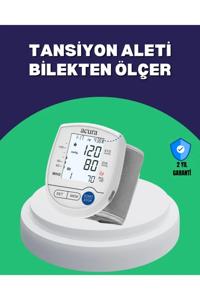 SAYARMARKT Şarjlı ve Pilli Bilek Tansiyon Ölçer Dijital Ekran Hafıza Kayıtlı ürün görseli 1