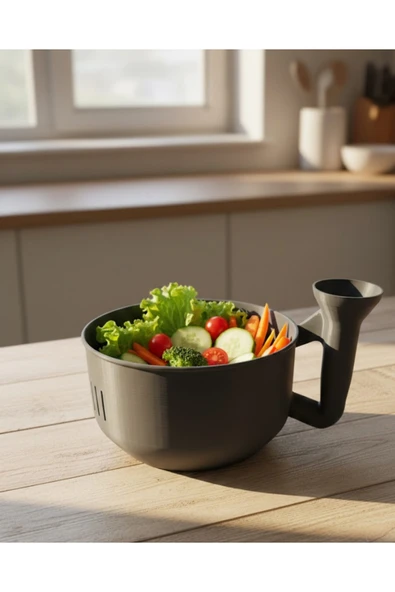 SAYARMARKT Ergonomik Saplı Sebze Süzgeçli Yıkayıcı Çok Amaçlı Mutfak Ürünü ürün görseli 1