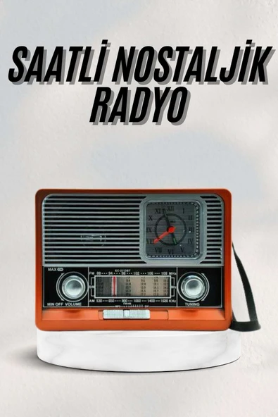 SAYARMARKT Vintage Nostaljik Radyo AUX USB SD Kart Girişli Şarjlı Bluetooth Bağlantılı ürün görseli 1