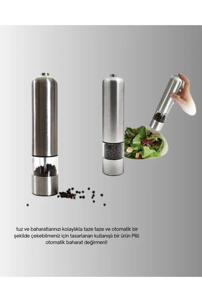 SAYARMARKT Paslanmaz Baharat Değirmeni Otomatik Öğütme Pratik Kullanım ürün görseli 1