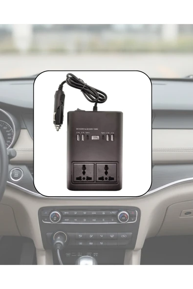 SAYARMARKT Araç Elektrik Dönüştürücü Çoklu USB Çıkışlı 150W İnvertör ürün görseli 1