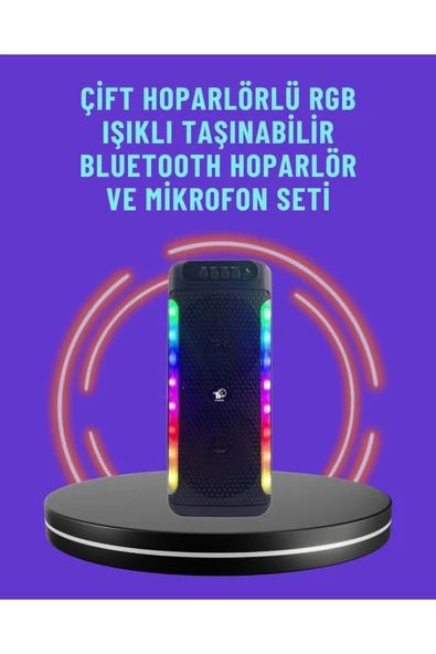 SAYARMARKT Ev ve Dış Mekan Kullanımına Uygun RGB Işıklı Hoparlör ürün görseli 1