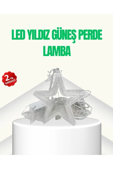 SAYARMARKT Yıldız Figürlü Perde Peri Led 3x3 Metre Dekoratif Işık ürün görseli 1