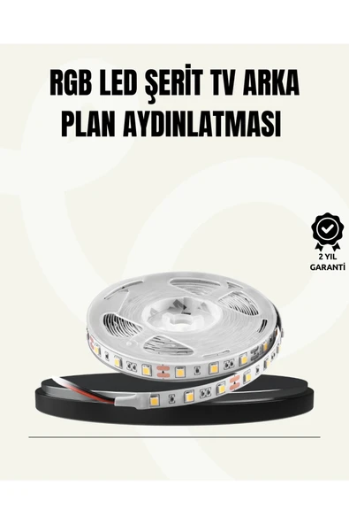 SAYARMARKT TV Arkası LED Şerit Işık Otomatik Açma Kapama Özellikli 2mt ürün görseli 1