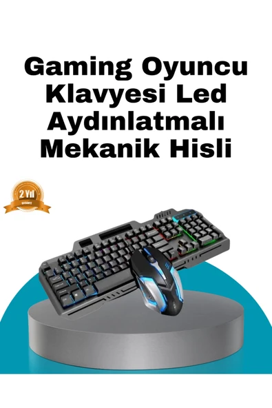 SAYARMARKT znv Mey İthalat® Mekanik Seti – LED Işıklandırma ve Ergonomik Mouse znv2026 ürün görseli 1