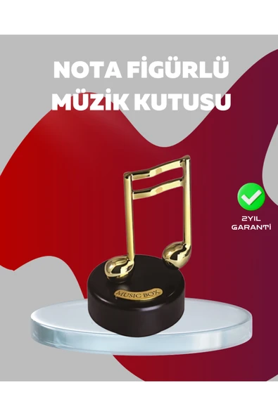SAYARMARKT Altın Nota Figürlü Dönen Müzik Kutusu Dekoratif Music Box ürün görseli 1