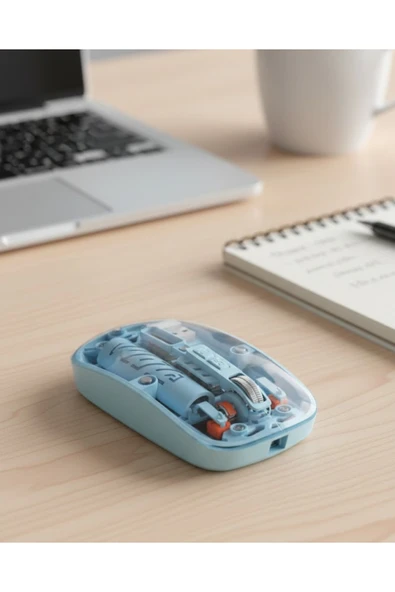SAYARMARKT Mavi Kablosuz Mouse Bluetooth ve USB Çift Mod Bağlantılı ürün görseli 1