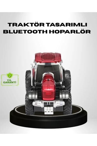 SAYARMARKT Retro Traktör Tasarımlı Kablosuz Hoparlör USB TF AUX FM Destekli ürün görseli 1
