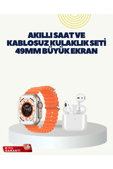 SAYARMARKT Watch 9 Max Akıllı Saat Kulaklık Seti Sağlık Takipli 45 mm Geniş Ekran ürün görseli 1