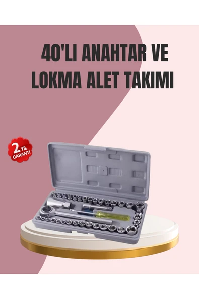 SAYARMARKT Otomotiv ve Ev Kullanımı İçin 40 Parça Lokma Anahtar Seti Taşıma Çantalı ürün görseli 1