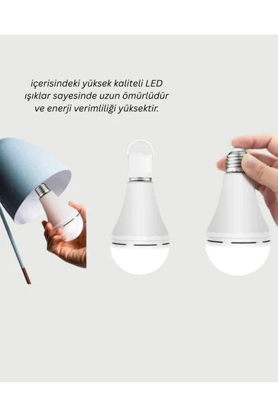 SAYARMARKT DL-2030 Şarjlı LED Ampul - Resim 3