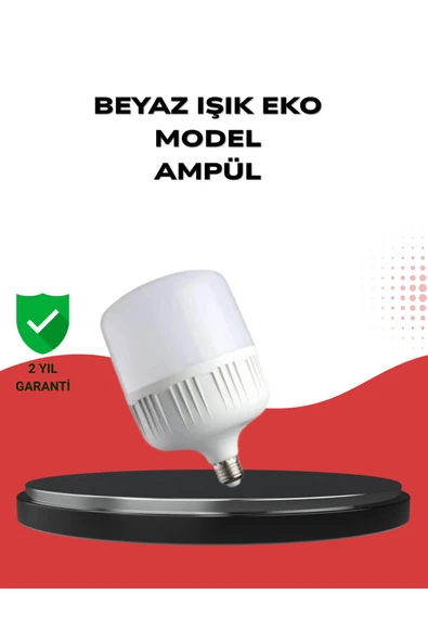 SAYARMARKT Enerji Tasarruflu Şarjlı LED Ampul 30W Beyaz Işık ürün görseli 1