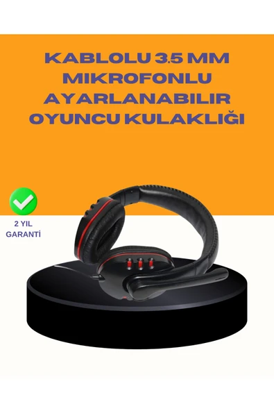 SAYARMARKT Kırmızı Stereo Kulaklık Yüksek Ses Performansı Dayanıklı Kablo ve Mikrofonlu Tasarım ürün görseli 1