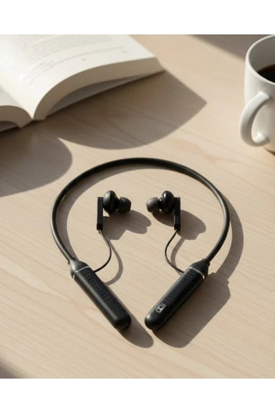 SAYARMARKT Uzun Süre Kullanımlı Kablosuz Boyun Askılı Stereo Kulaklık Güçlü Bas ve Net Ses ürün görseli 1