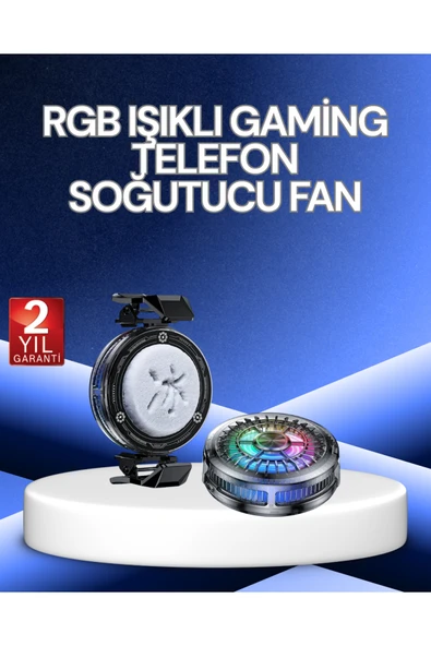 SAYARMARKT RGB Işıklı Telefon Soğutucu Fan Gaming Cooler Süper Hızlı Soğutma ürün görseli 1
