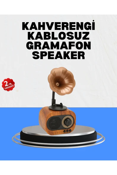 SAYARMARKT Şarjlı Mini Retro Radyo Bluetooth Hoparlör Çoklu Bağlantı Seçenekli ürün görseli 1