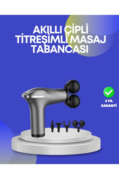 SAYARMARKT Portatif Şarjlı Masaj Tabancası 4 Başlık Derin Doku Masaj Aleti ürün görseli 1