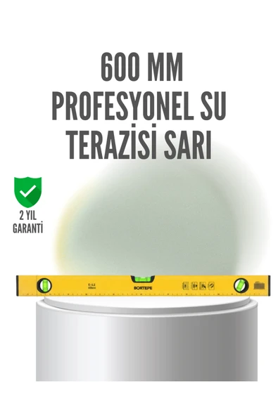 SAYARMARKT 600 mm Su Terazisi Sarı Dayanıklı Gövde Hassas Ölçüm ürün görseli 1