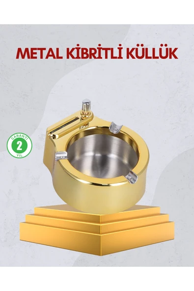 SAYARMARKT Paslanmaz Çelik Küllük Çakmaklı Masa Üstü Kullanım ürün görseli 1