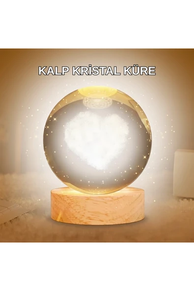 SAYARMARKT Kalpli LED Işıklı Cam Küre Büyük Boy Kristal Tasarım ürün görseli 1