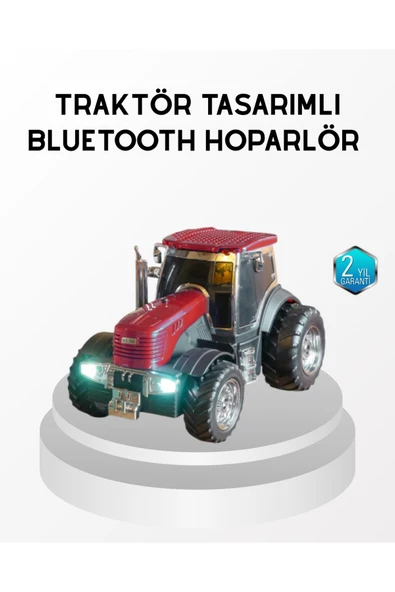 SAYARMARKT Bluetooth Nostaljik Traktör Hoparlör LED Işıklı 12W Güçlü Ses ürün görseli 1