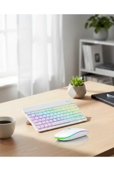 SAYARMARKT Aydınlatmalı Kablosuz Klavye Mouse Seti Bluetooth Bağlantılı Çoklu Cihaz Uyumlu ürün görseli 1