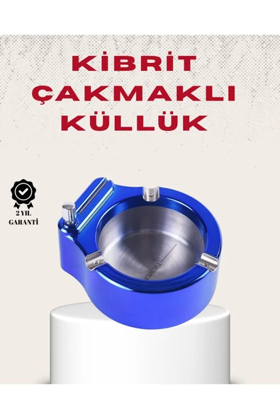 SAYARMARKT Metal Küllük ve Çakmak Seti Yuvarlak Modern Tasarım ürün görseli 1