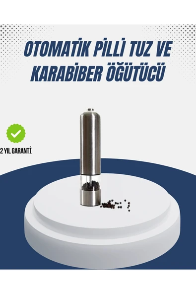 SAYARMARKT Otomatik Baharat Değirmeni Paslanmaz Çelik Gövde Ergonomik Tasarım ürün görseli 1