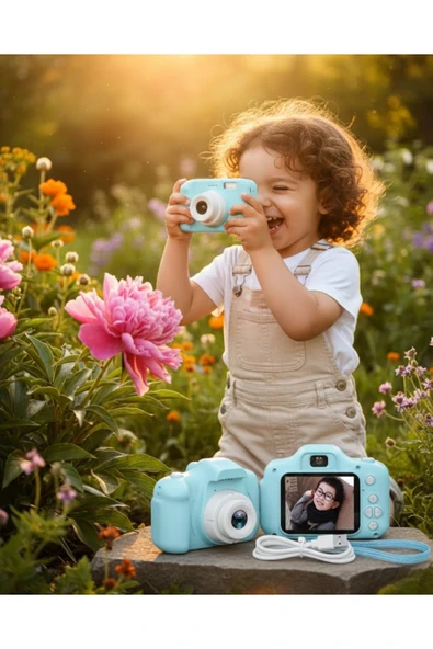 SAYARMARKT Mavi Kompakt Mini Kamera HD Video ve Fotoğraf Çekim Özellikli Şarjlı Model ürün görseli 1