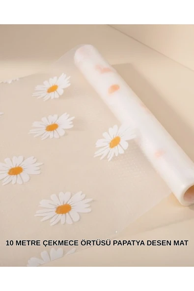 SAYARMARKT 10 Metre Papatya Desenli Kolay Temizlenebilir Çekmece Matı ürün görseli 1