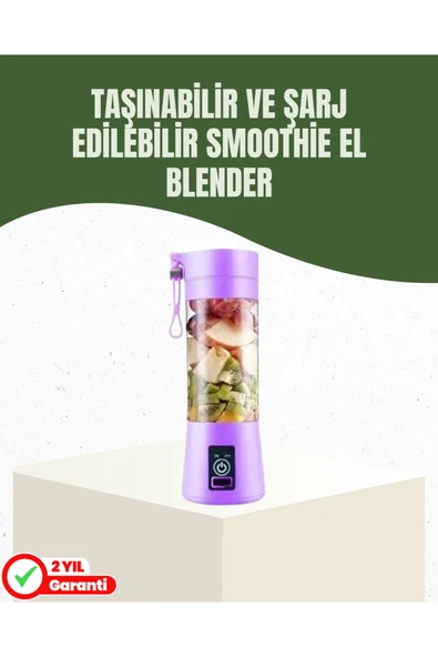 SAYARMARKT USB Şarjlı Portatif Blender 380ml Çelik 304 Bıçaklı Mobil Smoothie Maker ürün görseli 1
