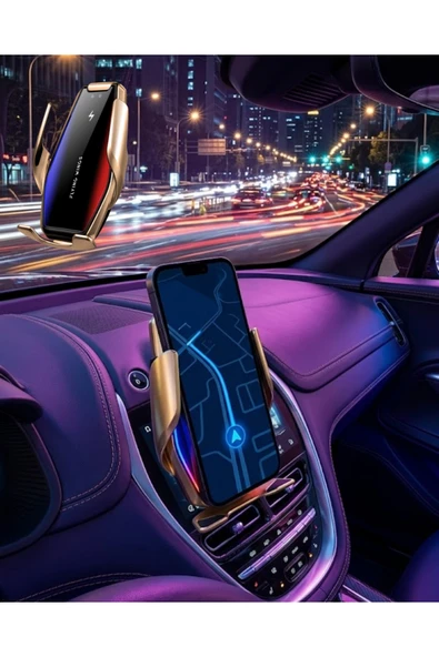 SAYARMARKT Otomatik Sensörlü Araç Telefon Tutucu Kablosuz Şarj Özellikli 360 Derece Döner ürün görseli 1