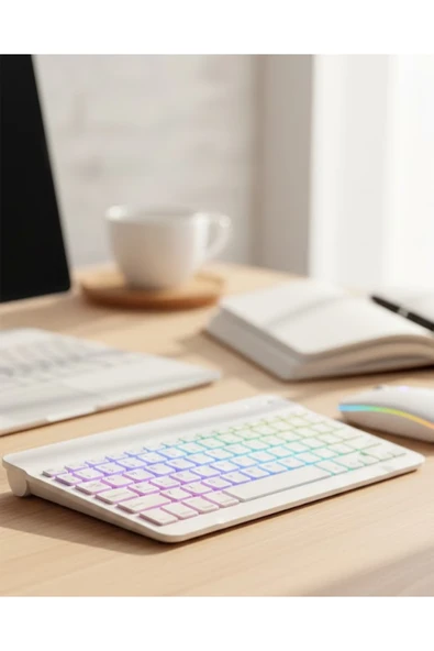 SAYARMARKT Çoklu Cihaz Uyumlu Kablosuz Klavye Mouse Seti Aydınlatmalı ürün görseli 1
