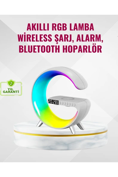 SAYARMARKT Akıllı Uyku Lambası Gündoğumu Alarmı Kablosuz Şarj ve Müzik Çalar ürün görseli 1