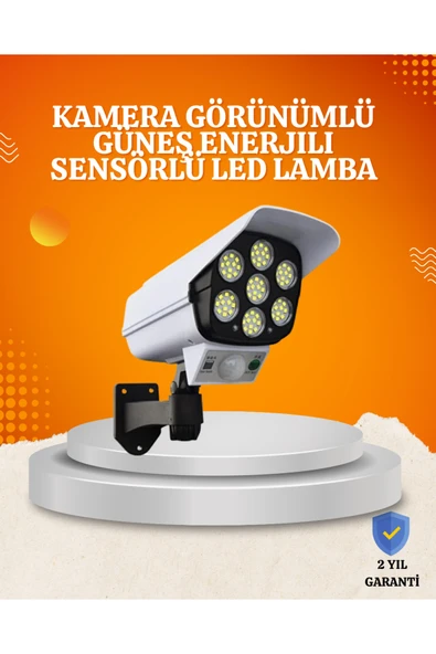SAYARMARKT Solar Şarjlı Hareket Sensörlü LED Dış Mekan Lambası Kamera Tasarımlı Güvenlik Işığı ürün görseli 1