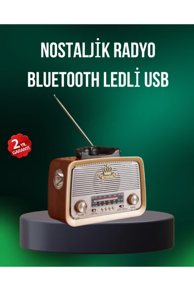 SAYARMARKT Taşınabilir Nostalji Radyo Bluetooth USB AUX Girişli ürün görseli 1