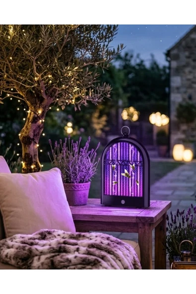 SAYARMARKT Şarjlı UV Böcek Öldürücü Lamba Balkon ve Bahçe İçin Uygun ürün görseli 1
