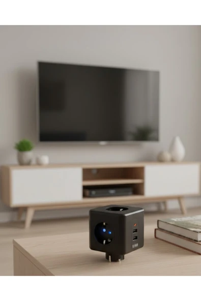 SAYARMARKT Ev ve Ofis Kullanımı İçin Akım Korumalı USB Girişli Priz ürün görseli 1