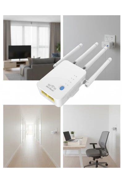 SAYARMARKT 4 Antenli WiFi Menzil Genişletici - Ev ve Ofis İçin Güçlü Çekim ürün görseli 1
