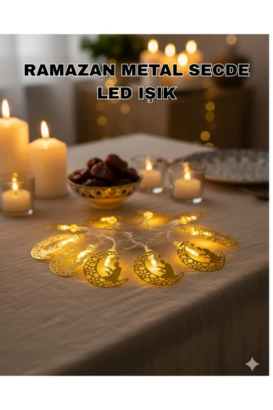 SAYARMARKT Secde Eden Adam Figürlü Ay Tasarımlı Ramazan LED Işık ürün görseli 1