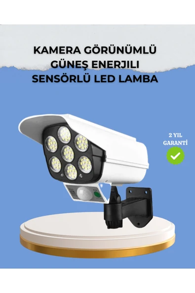 SAYARMARKT Kamera Görünümlü Solar LED Lamba Hareket Sensörlü Uzaktan Kumandalı Bahçe Duvar Aydınlatması ürün görseli 1