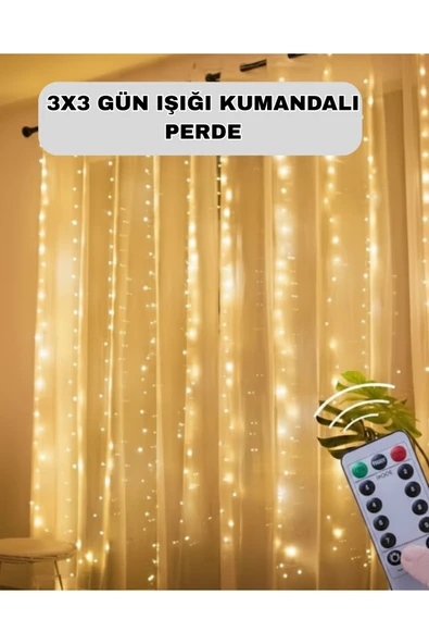SAYARMARKT Uzaktan Kumandalı Perde Tipi Günışığı Peri Led Işık Dekorasyon ürün görseli 1